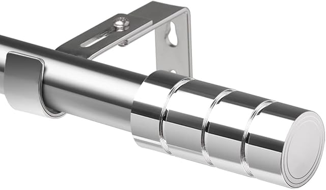 Bary Extensible Zasłony Bar Kurtyna Regulowana Długość Bar Zasłony z Terminalami do salonu, sypialni(280-410 cm, Srebrny)