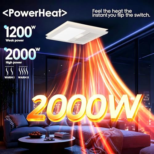 Image of Bathroom Exhaust Fan with Bluetooth Speaker, Exhaust Fan with Light