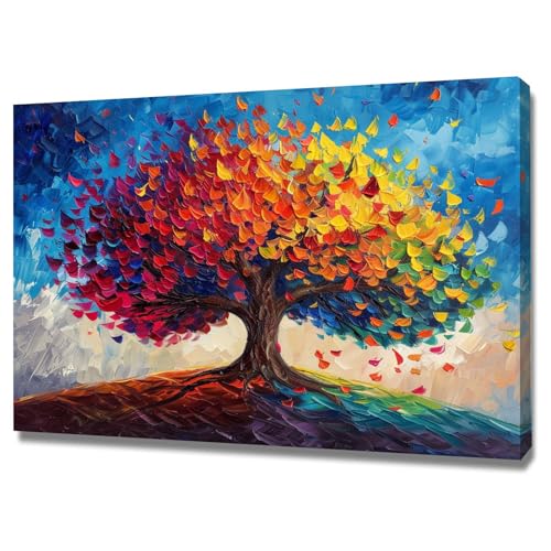 Arbres d’art mural abstraits pour embellir un grand salon lumineux