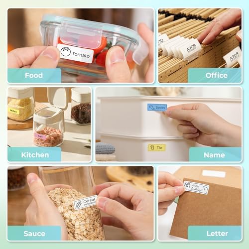 Nelko P21 Label Maker Machine with Tape, Bluetooth Label Printer, White - 5