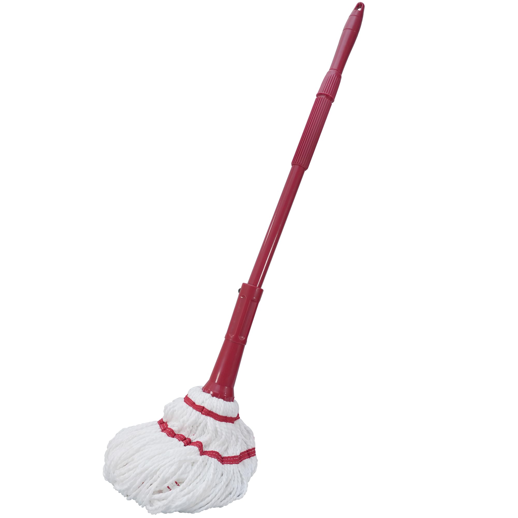 HomePro mops for floor cleaning squeeze mop , self - wringing floor mop with & adjustable long handle, flat cotton extendable twist microfibre cost-effective, red & white