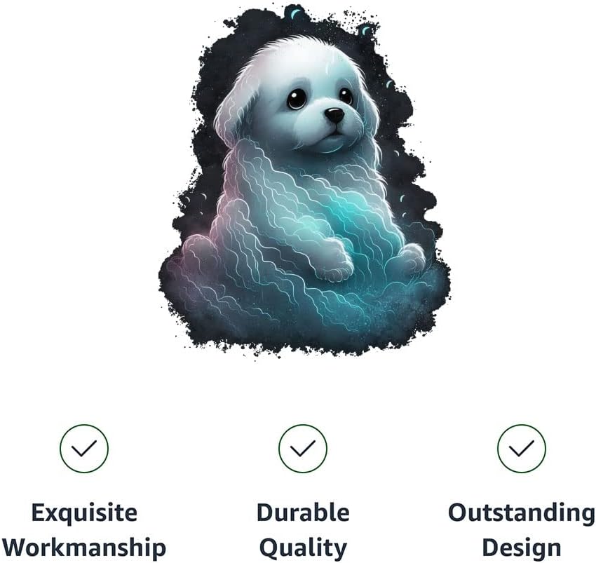 Cute Ghost Dog Shirt with Hoodie - Cartoon Ghost Dog Hoodie - Printed Dog Clothing - Pink White, L