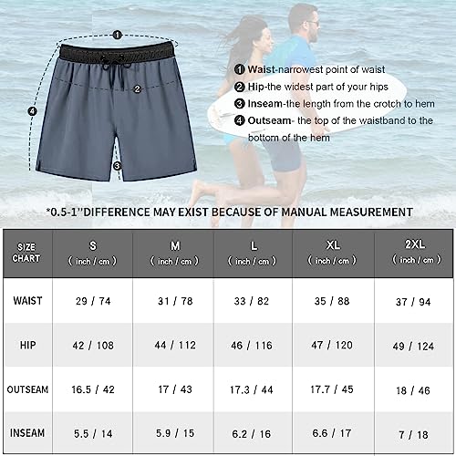 Arcweg Mens Swim Trunks With Compression Liner 2 In 1 Beach Swimming Trunks Quick Dry Swim Shorts With Zipper Pockets #TOP5