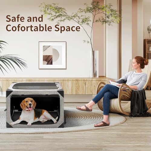 XVISHX casinha de cachorro, casinha de cachorro grande de 36x25x25 polegadas para cães grandes ou mé