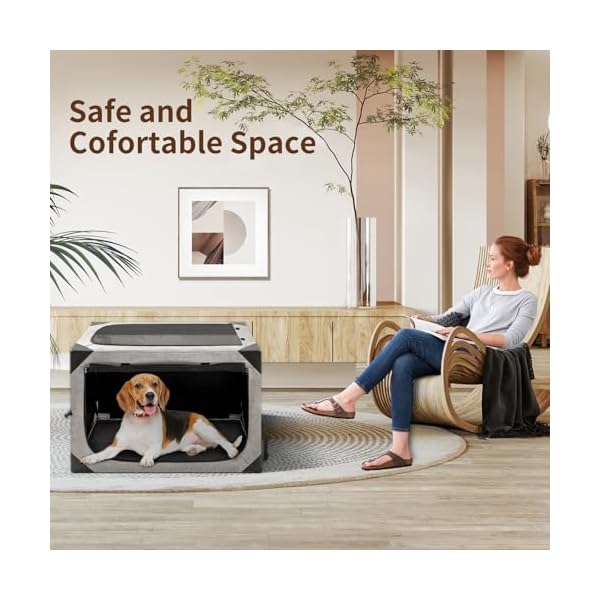 Dog-Crate36x25x25-Inch-Large-Dog-Crate-for-Large-or-Medium-Dogs-Portable-and-Foldable-Design-of-Dog-Cage-Perfect-for-Travel-or-Home-Use-Dog-Kennel-with-3-Door-and-Durable-Mesh-Windows-Grey Dog-Crate36x25x25-Inch-Large-Dog-Crate-for-Large-or-Medium-Dogs-Portable-and-Foldable-Design-of-Dog-Cage-Perfect-for-Travel-or-Home-Use-Dog-Kennel-with-3-Door-and-Durable-Mesh-Windows-Grey