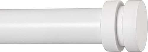 Truseren Barras de cortina plateadas para ventanas de 72 a 144 pulgadas, modernas barras de cortina resistentes de 1 pulgada con remates simples de