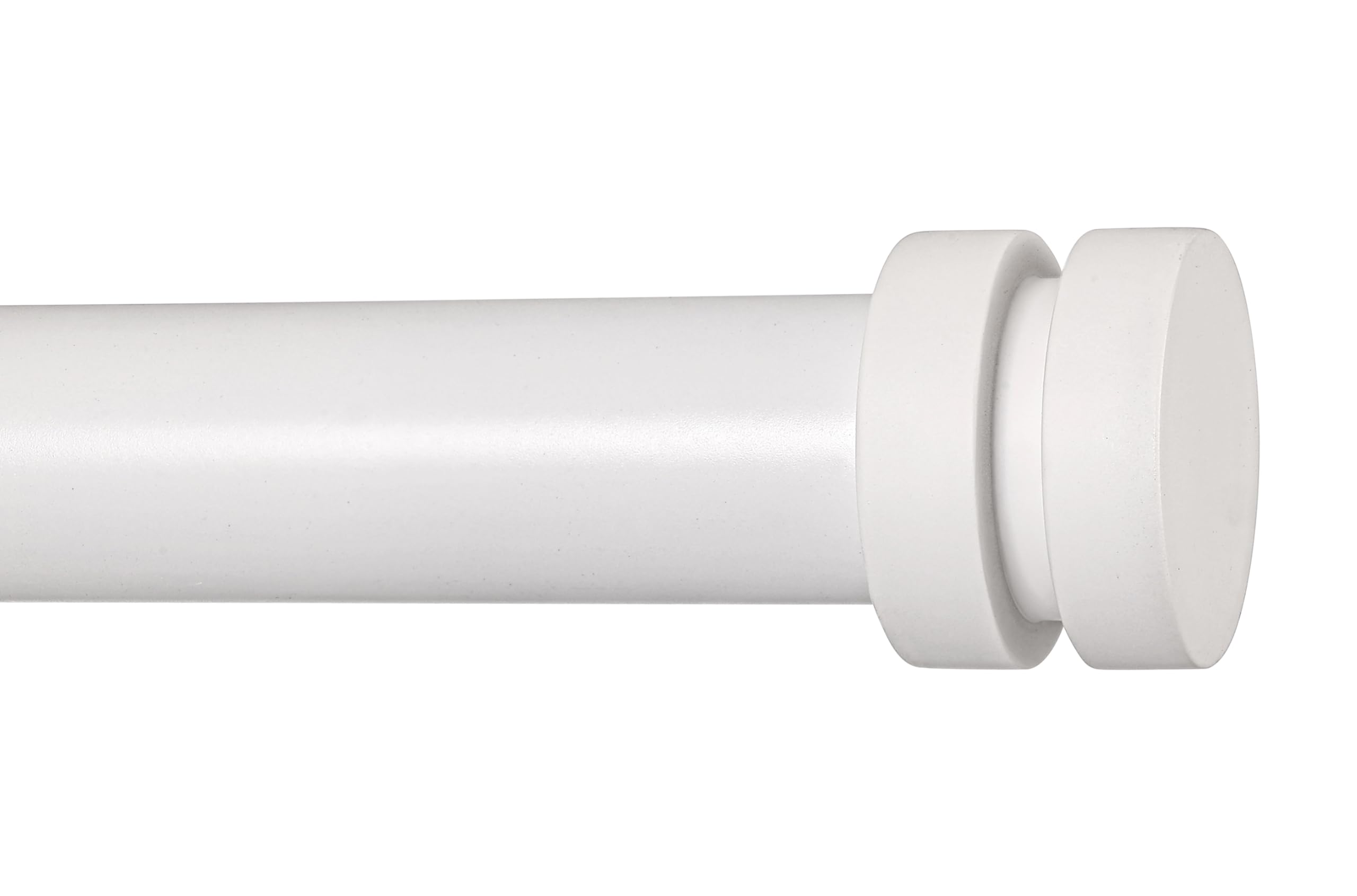 White Curtain Rods for Windows 72 to 144 Inch, Modern 1 Inch Heavy Duty Window Drapery Rods With Simple End Cap Finials for Home Indoor,Ourdoors