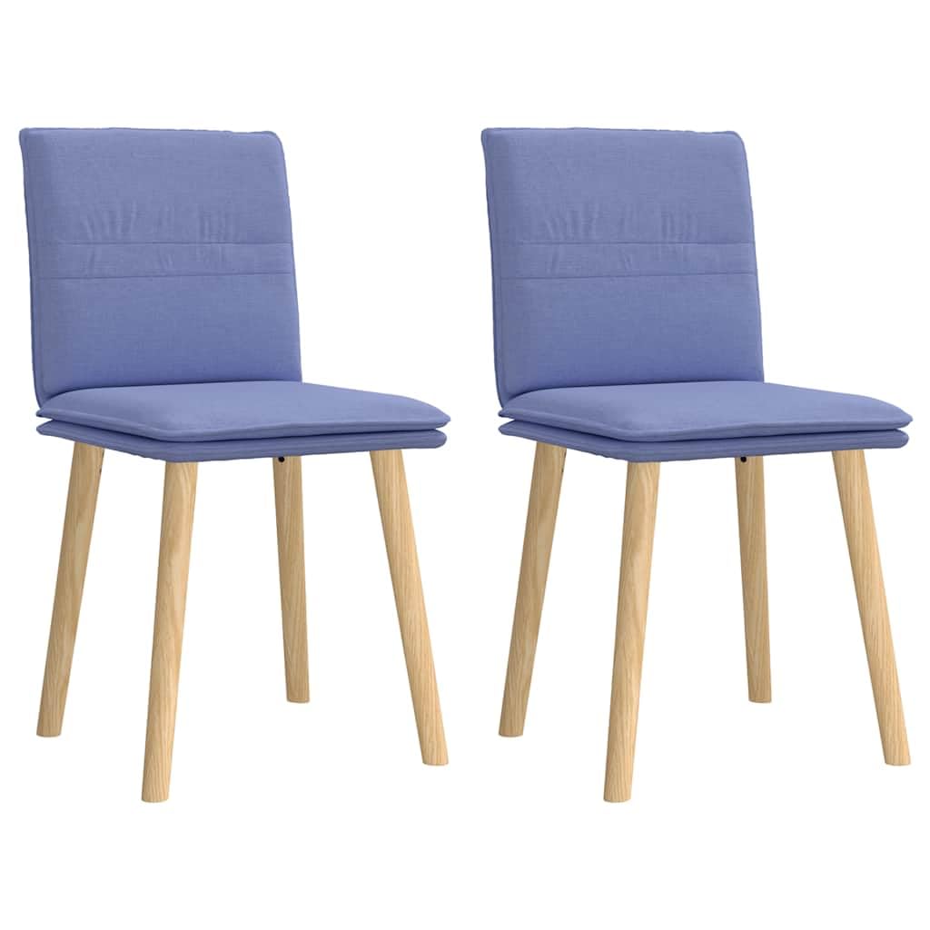 Sillas de comedor 2 piezas, tela azul vaquera, sillas de comedor ergonómicas con estructura de madera maciza y acolchado para salón, comedor, robustas, duraderas, transpirables y cómodas