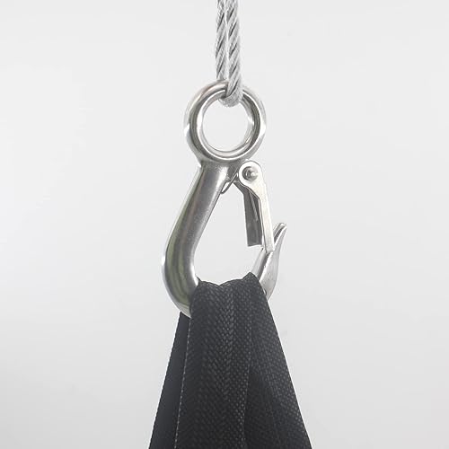 Miniatura 7 de 2 ganchos giratorios de grúa, gancho de agarre, gancho deslizante de horquilla, gancho de elevación de acero inoxidable 304, gancho de resorte con