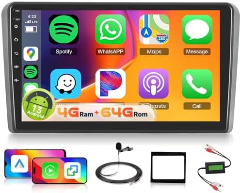 4G+64G Car Radio Stereo for Audi A3 S3 RS3 2008-2012 with Audio Filters DSP Wireless Carplay Android Auto, Hodozzy 9" 1280P Touchscreen Car Radio Bluetooth5.0 GPS Navigation WiFi FM/RDS USB SWC