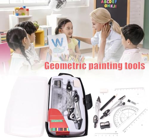 Conjunto de matemática - Conjunto de bússolas geométricas 8 peças conjunto de réguas transferidoras