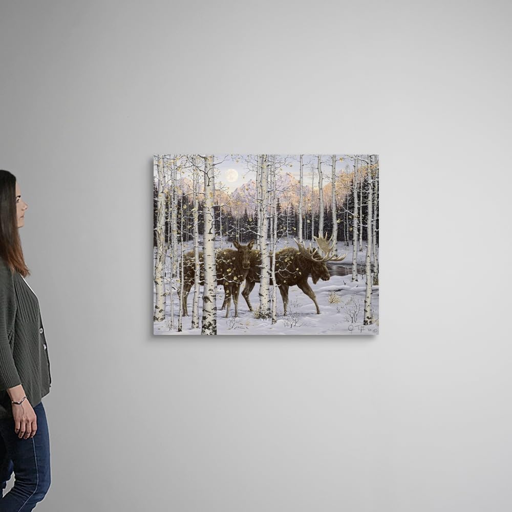 CANVAS ON DEMAND Forest Twilight Canvas Wall Art Print by Jeff Tift, Home Decor, Wildlife Artwork,40" x32in