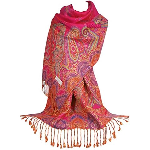 GFM® SPARKLY Floral Paisley Pashmina Style Scarf Shawl (88) (S10-R878-CRTGLB) Cover