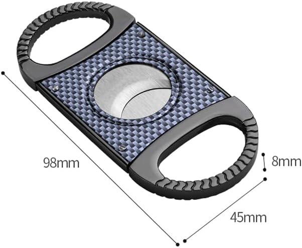 Cigar Cutter Double Blades Gold Tone Stainless Steel Guillotine Pocket Smoking Tool Manual Case