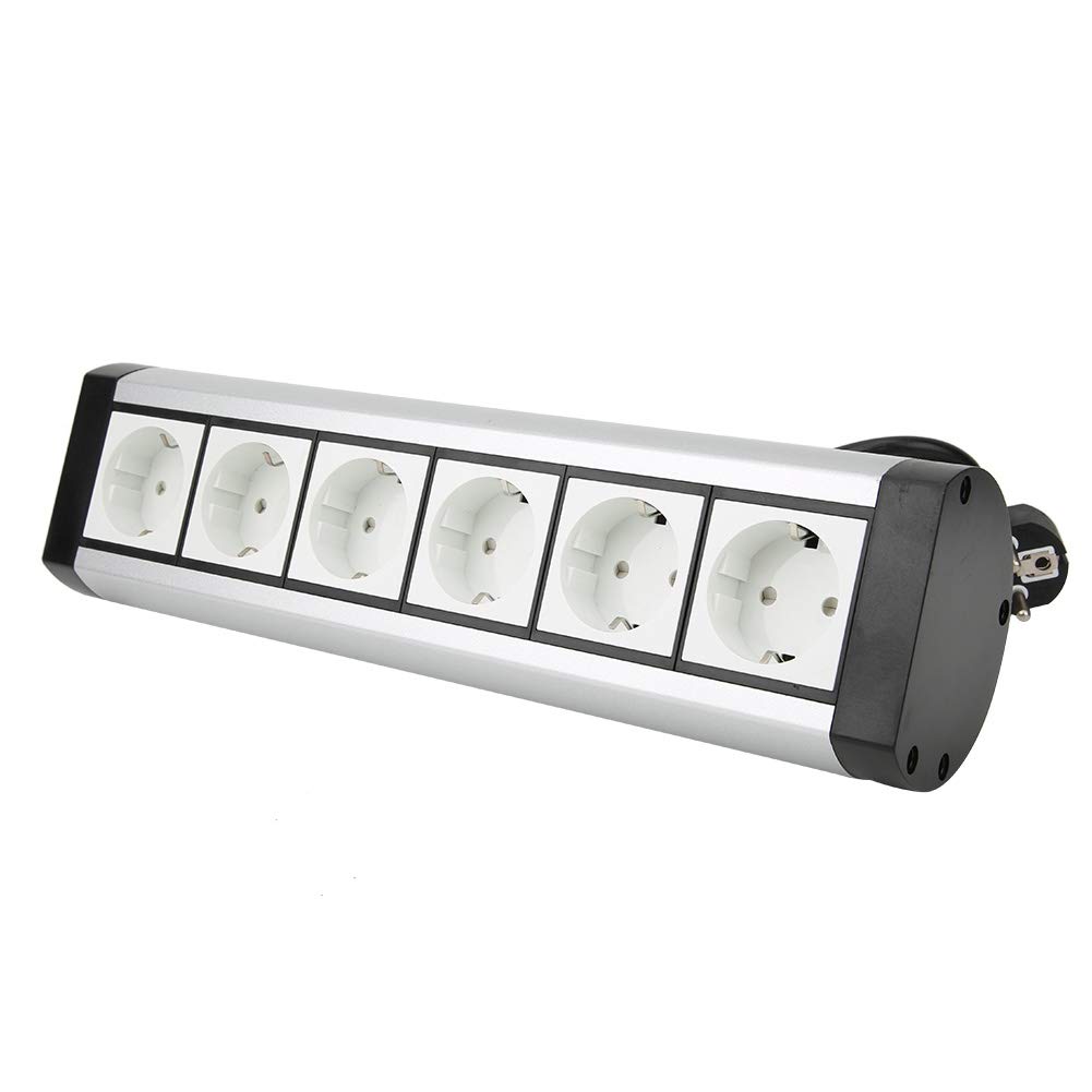 ViaGasaFamido Regleta de Aluminio, 5 o 6 Enchufes Estándar (6 Slot (Size: