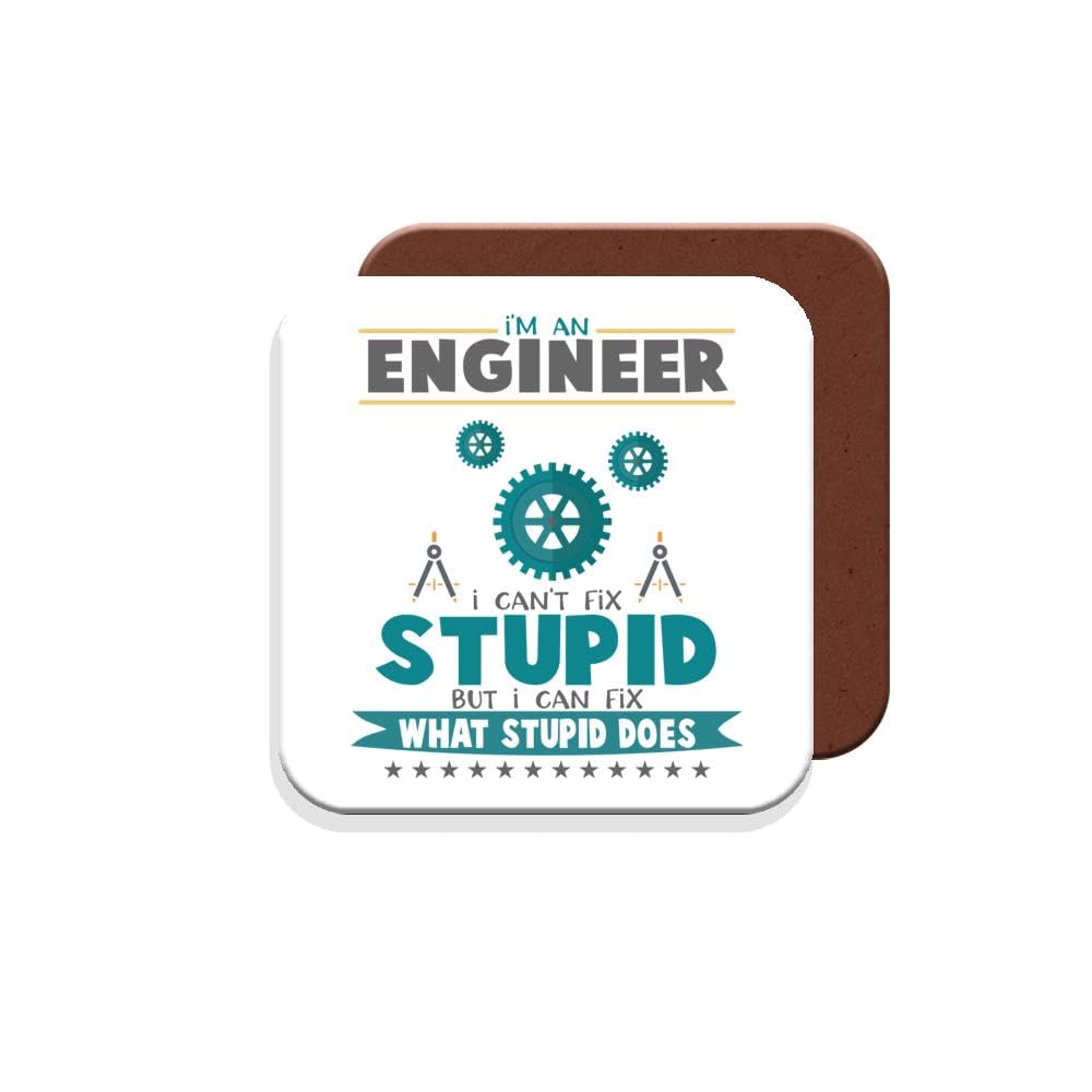 Muggz Coaster Gift For Engineer - I Can't Fix Stupid Bit I Can Fix What Stupid Does - Giftset - Made By In The Uk