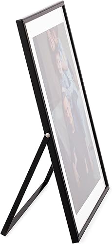 Miniatura 7 de eletecpro Marco de fotos de 4 x 6 pulgadas hecho de metal y cubierta de vidrio, para múltiples tamaños de hasta 6 x 8 pulgadas, marco de fotos negro