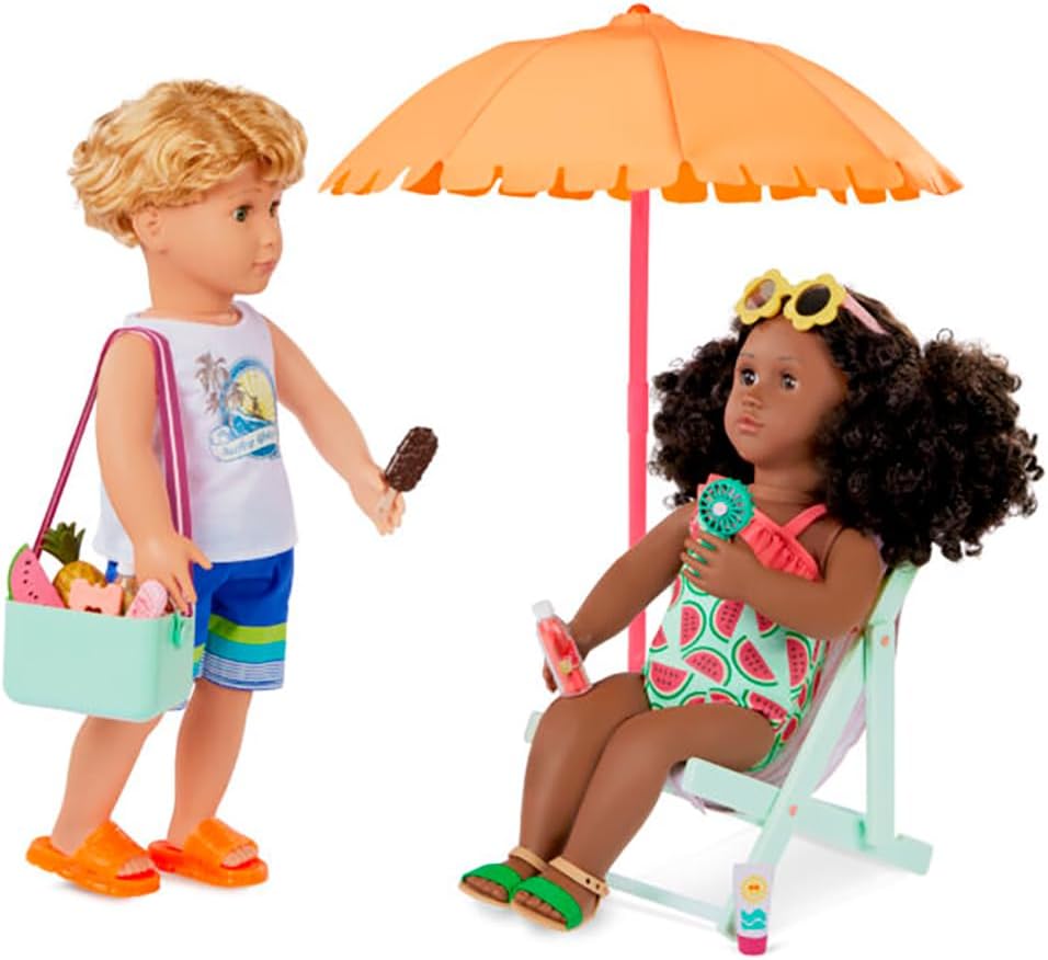 Our Generation Accessories OG Deluxe - Sunny & Cool Patio Set - Outdoor Furniture and Accessories for 18 Inch Dolls