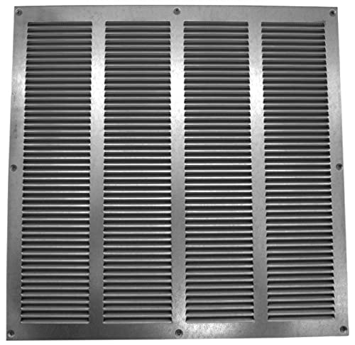 H&C VENT Lüftungsgitter Edelstahl eckig 400x400mm verzinkt mit Insektenschutz - Wetterschutzgitter zur Dunstabzug Abdeckung außen - Belüftungsgitter für Abzug, Garage, Tür, Kühlschrank - Luftgitter