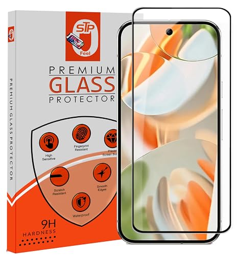 Image of STP FEEL Advanced Black Border Tempered Glass Screen Protector Compatible for Google Pixel 9 Pro XL 5G (6.8 Inch, Pack of 1) | Full Screen Coverage (except edges) Screen Protector Guard Protector