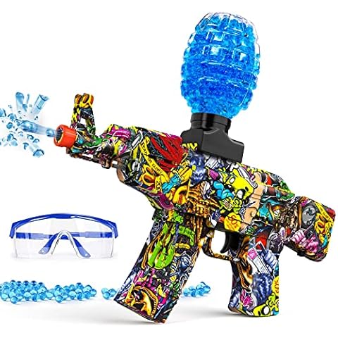 Anstoy Splat Gun Electric with Gel Ball Blaster AEG AKM-47 Splatter Ball Blaster for Outdoor Activities-Fighting Shooting Team Game Ages 14+(Halloween) Cover