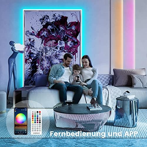 VKH LED Strip 10 m, LED Strip Bluetooth RGB LED Strip 10 m Self-Adhesive with Remote Control and App, LED Fairy Lights LED Lighting for Room Party - View 5