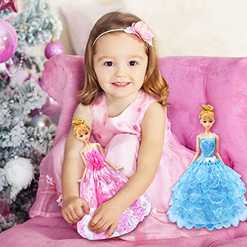 45 Pcs Doll Clothes And Accessories, Doll Clothes Set = 10 Fashion Casual Doll Outfits 3 Party Wedding Dress 5 Mini Dress 3 Jackets 4 Bags 10 Pairs Doll Shoes 10 Doll Hangers For 11.5 Inch Girl Dolls #TOP4