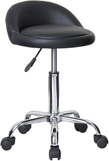 Modern Home Set of 4 Juno Adjustable Height Massage Stool w/Wheels - Black