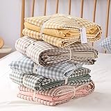 ギンガムチェック 可愛い 寝具カバー 3点セット 4点 綿100% 洗いざらし加工 ボックスシーツ フラットシーツ マットレスカバー ベッドスプレッド シンプル 和式 洋式 敷きふとんカバー 枕カバー 清潔感 シングル ダブル