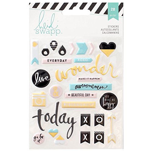 Heidi Swapp 28 Piece Memory Planner Foil Puffy Stickers