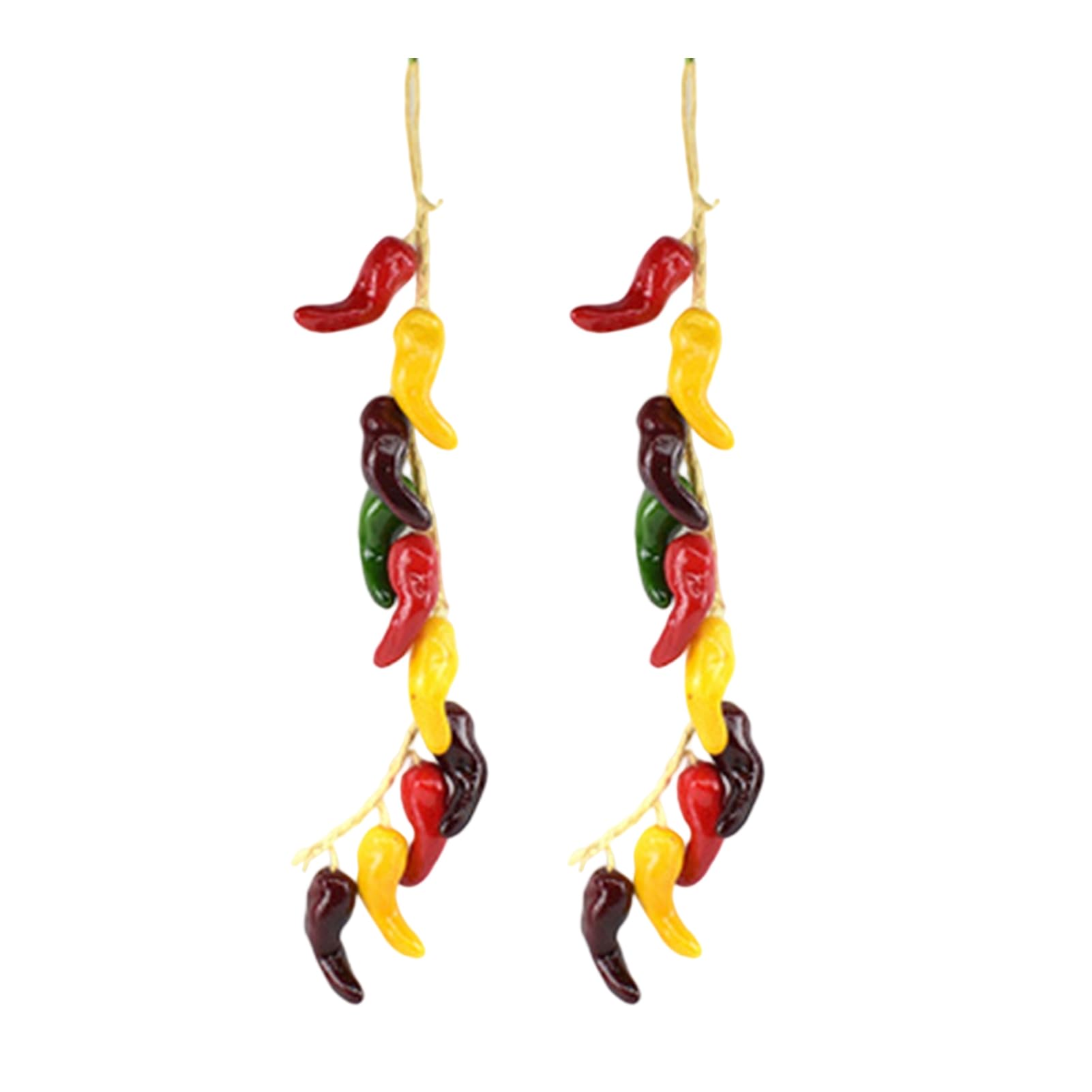 Tuxoiou Simulation Artificial Vegetable Ornaments, Artificial Garlic Strings Chili Pepper, Fake Hanging Plant Realistic Looking for Store Decor Photography Props M 2pcs