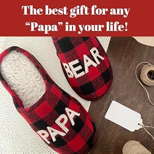 Dearfoams Men's Christmas Gifts for Dad Father Grandpa Matching Family Pajama Papa Bear Slipper Dearfoams Mens Christmas Gifts for Dad Father Grandpa Matching Family Pajama Papa Bear Slipper
