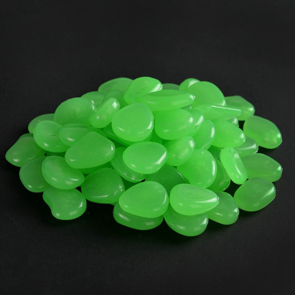 RANRAO 200PC Glowing Pebbles Stones, Glow In The Dark Pebbles Luminous Stones for Home Decor, Walkaway, Aquarium, Garden, Patio and Fish Tank