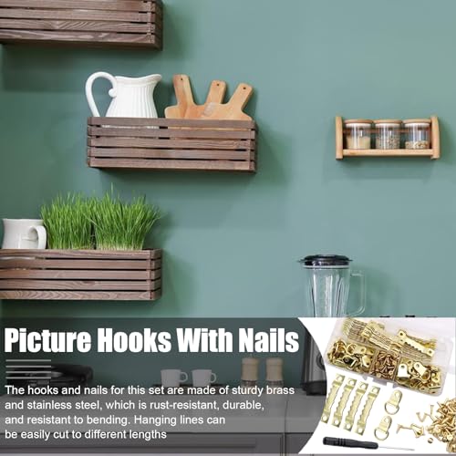 Image of Picture Hangers, 251pcs Heavy Duty Metal Wall Picture Hangers Assortment, Wall Hangers, Picture Hanging Hooks, Frame Hanging Hardware for Artwork Posters Paintings Clock