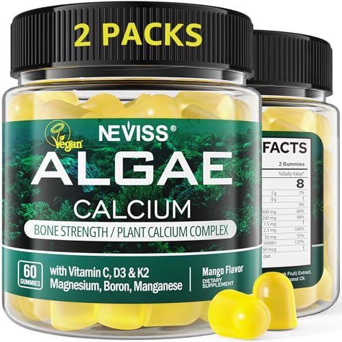 (2 Pack) Calcium Gummies for Women, Sugar Free Calcium Supplement...