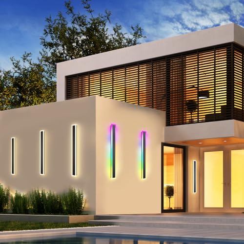 Appliques murales RVB d'extérieur de 100 cm avec intensité variable pour façade - 7