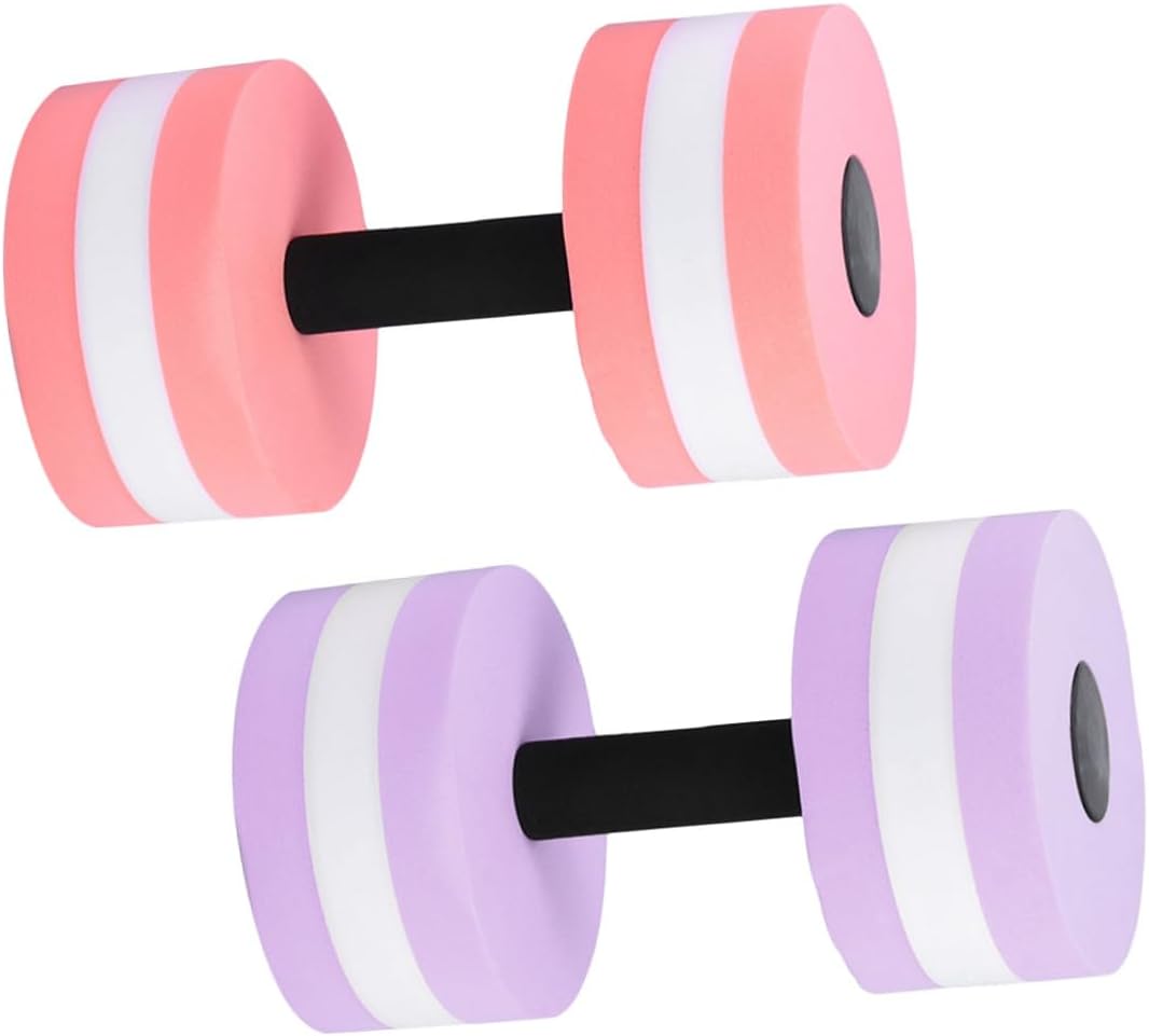 2pcs Floating Dumbbell Water Aerobics Equipment Lightweight EVA for Swimming Pool Fitness Training Arms Shoulders Legs Resistance Exercise Random Color
