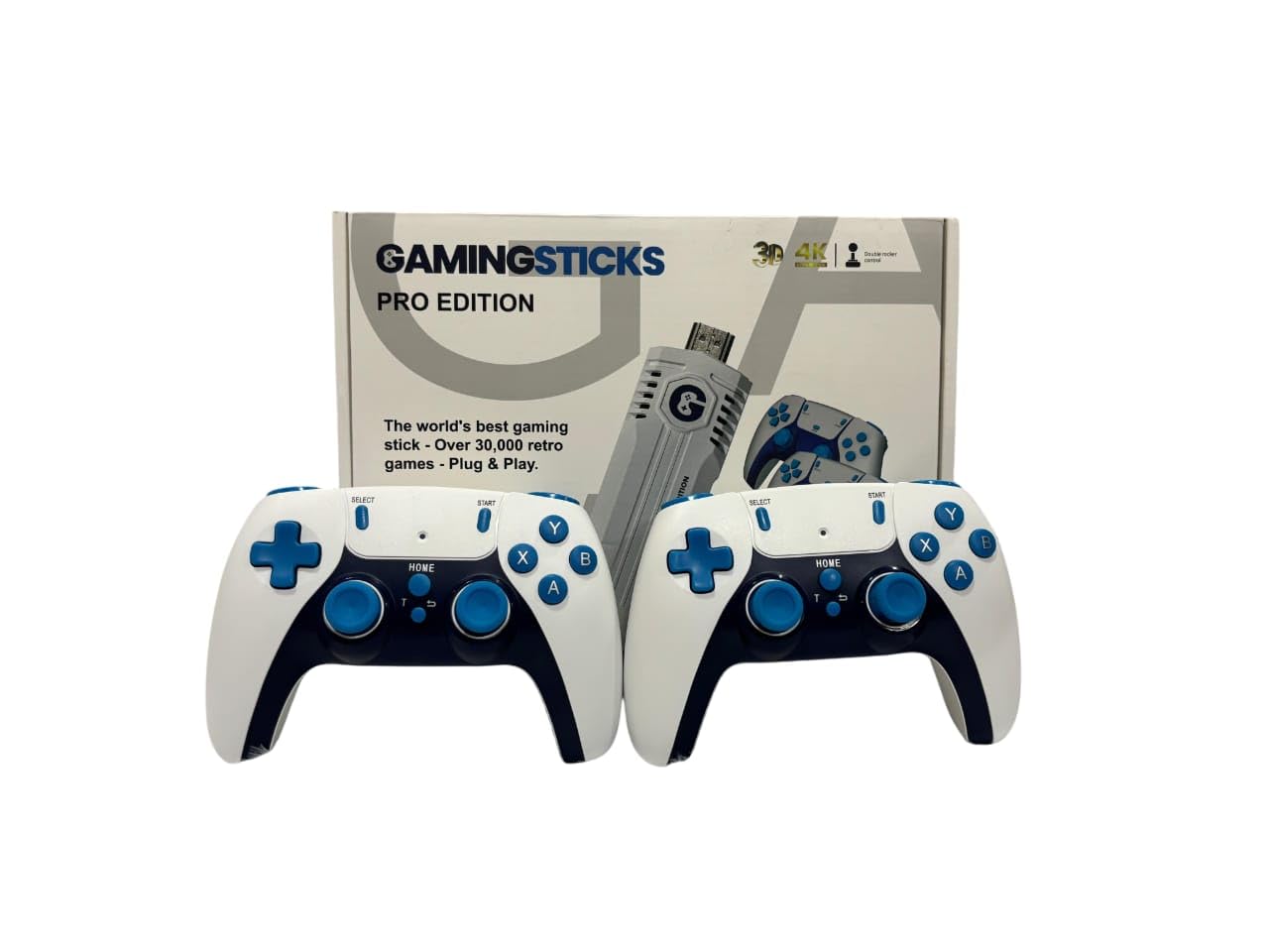 GamingSticks Pro Edition | 4K Plug & Play Game Stick with 2 Wireless Controllers | 38000+ Retro Games | HDMI Output | Supports 35+ Emulators | Dual Joystick | For TV/Monitor 4