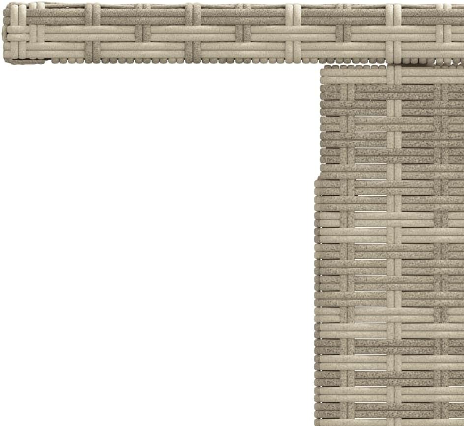 Light Gray Garden Coffee Table with Adjustable Height, Poly Rattan Patio Table for Outdoor Patio, Balcony, or Garden Use, Durable Weather-Resistant Outdoor Furniture