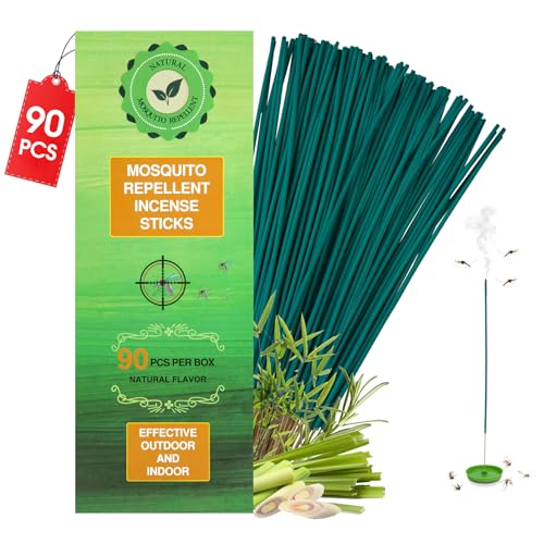 90 bobinas repelentes de mosquitos naturales para uso en exteriores, varillas de incienso de citronela, repelente de insectos a base de plantas para patio, camping, pesca