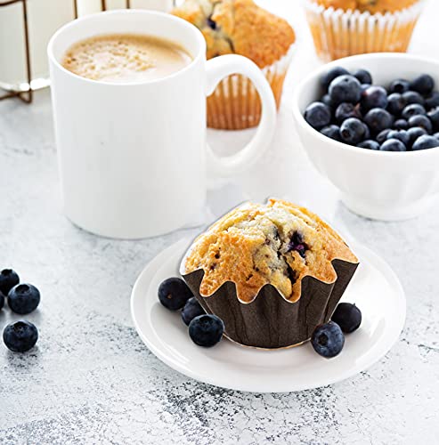 Brioche Floret Paper Baking Cups Mold - Small Size - Brown - 50 Pcs -1 3/4'' Base x 3'' Top x 1 1/4'' High