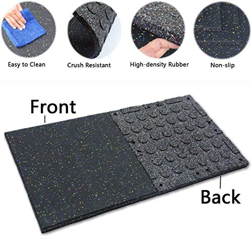 uyoyous losetas de goma de 25 mm de grosor para gimnasio, 4 piezas de 20x20 pulgadas, tapetes de piso para gimnasio en casa miniatura 4