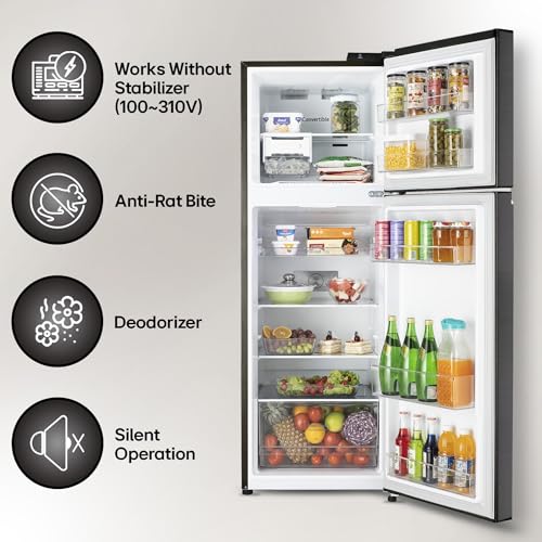 Image of LG 246 L 3 Star Smart Inverter Frost-Free Double Door Refrigerator (, GL-S262SESX, Ebony Sheen, Convertible)