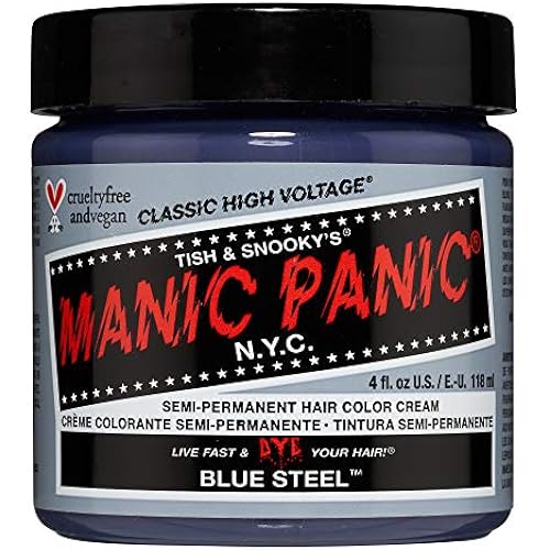 Manic Panic Semi Permanent Gray Hair Dye, Blue Steel, 4 oz