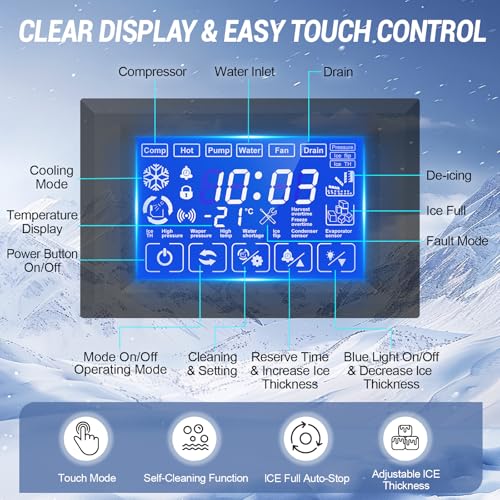 Image of Ice Machine Commercial Ice Maker Machine, 400 Lbs /24H Industrial Ice Machine, 350 Lbs Storage Commercial Ice Machines Free Standing, Cubes Ice Makers Commercial, Restaurant, Cafe, Bar, Hotel