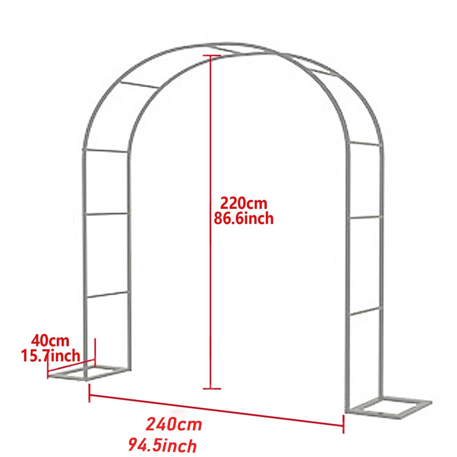 Metalowa krata do ogrodu, pergola, łuk podporowy, łuk dla pnączy, róż, trawnik, patio, ceremonia ślubna, dekoracja na przyjęcie, duży rozmiar (kolor: czarny, rozmiar: 180 * 220 cm)