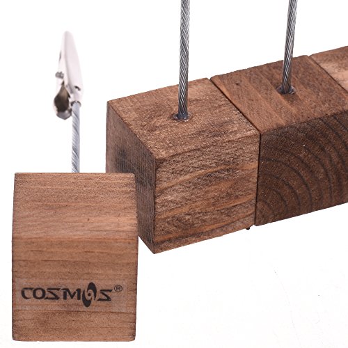 Cosmos® 10 Pcs Lightweight Cube Base Memo Clips Holder With Alligator Clip Clasp For Displaying Number Cards (Wooden Base) #TOP4