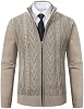 Cárdigan para hombre, con cierre, holgado, manga larga, tejido casual, abrigo de invierno elegante y cálido 2