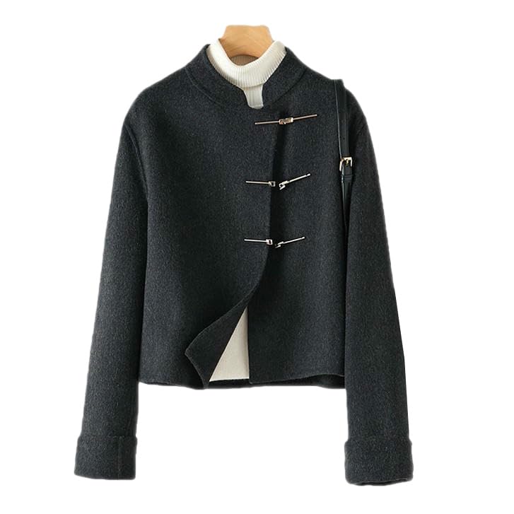 Veste courte en cachemire col montant pour structurer la silhouette en tweed - 6