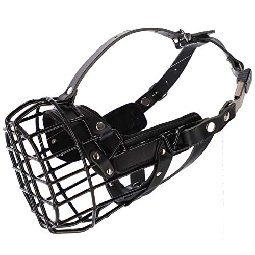 Dingo Gear Gummierte metallmaulkorbe für Rottweiler Hündin Professionelle Bequeme universelles Produkt für Langen Spaziergängen S03045